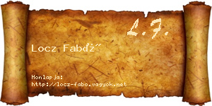 Locz Fabó névjegykártya